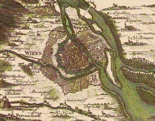 from a map of Vienna and suburbs by Mathäus Seutter 1730/40