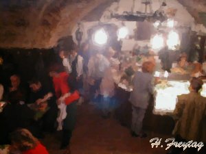 Painting: In a winecellar