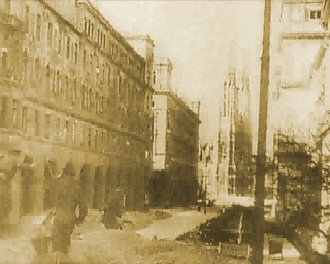 View from the university to Votiv-church 1945.